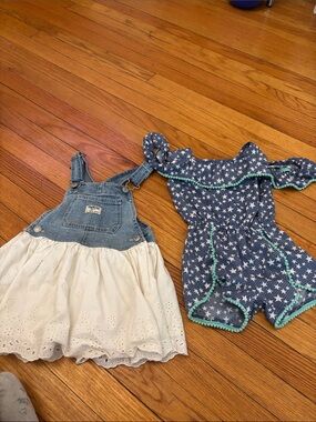 A white and blue 👗 dress and jumpsuit